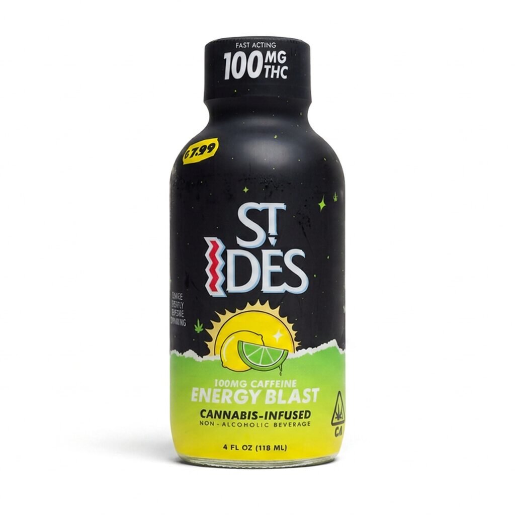 Buy ST IDES Energy Blast Shot 100MG THC plus 100MG caffeine 4oz bottle front view