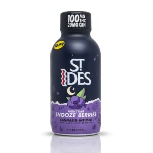Buy ST IDES Snooze Berries Shot 100MG THC plus 20MG CBN nighttime 4oz bottle front view