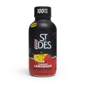 Buy ST IDES Strawberry Lemonade Shot 100MG THC 4oz bottle front view